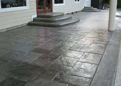 Stamped Concrete Porch using High Gloss Solvent