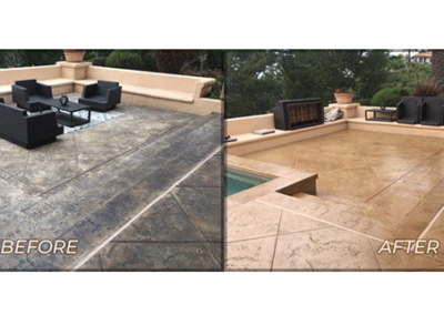 Stamped Concrete patio using Water Base Gloss