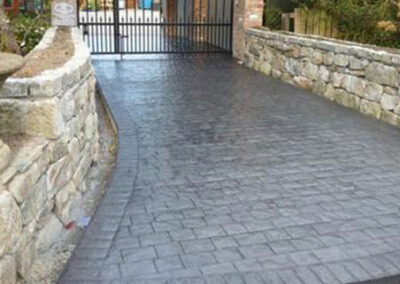 Stamped Concrete Driveway using High Gloss Solvent